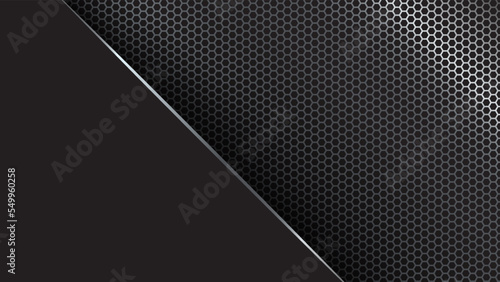 Abstract background dark with carbon fiber texture vector illustration and metal texture. Vector abstract graphic design banner pattern presentation background wallpaper web template.