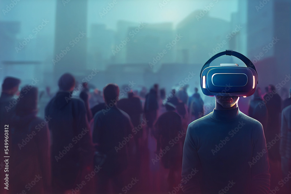 People with VR headset People with VR headset
