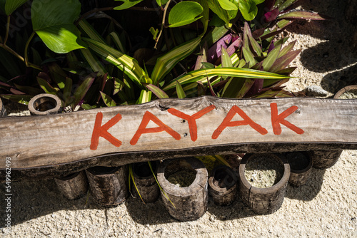 Wooden Sign for Kayak for Watersports  users