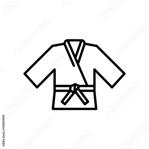 brazilian jiu-jitsu kimono vector icon. 
BJJ gi. Karate, 