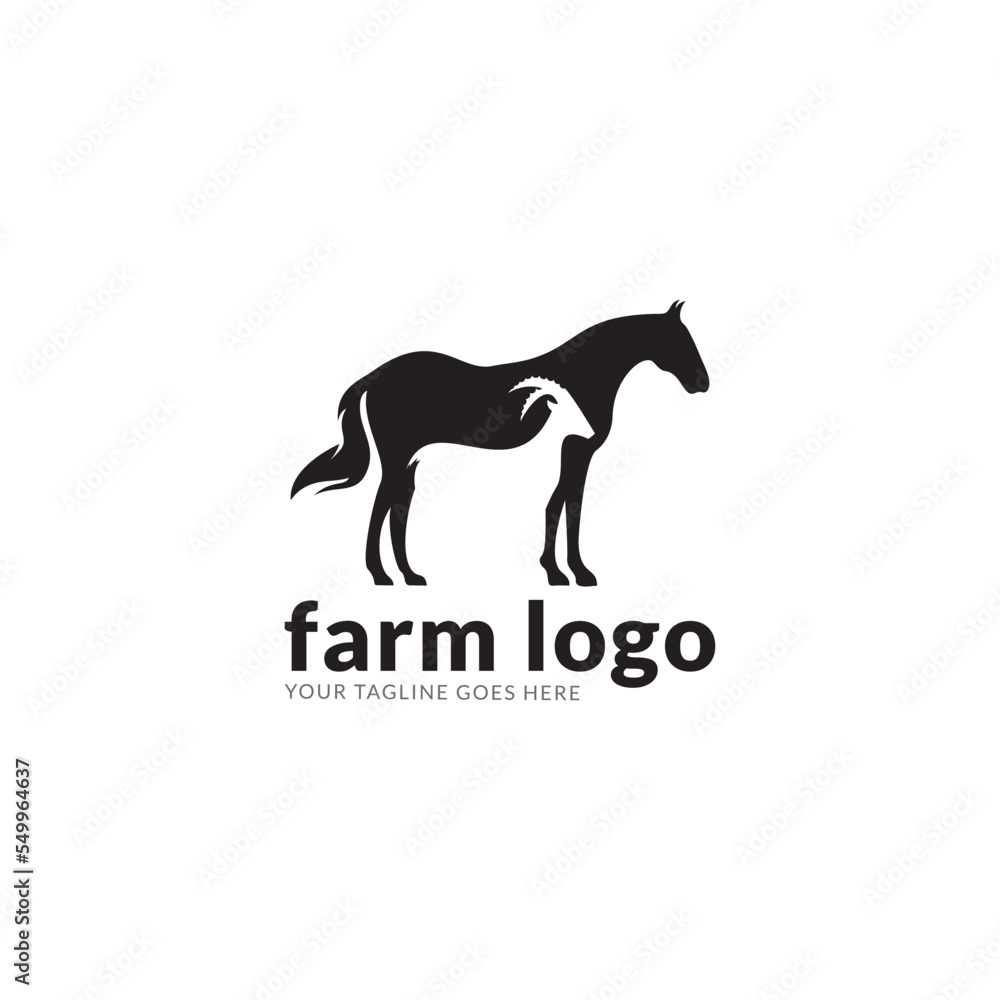 Vector group of animal farm labels, horse, pig, chicken, goat, Animal Logos. Vector group of animal farm labels, horse, pig, chicken, goat, Animal Logos.