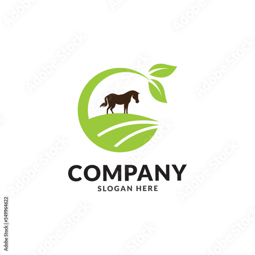 Horse silhouette behind wooden fence paddock for vintage retro rustic countryside western country farm ranch logo design