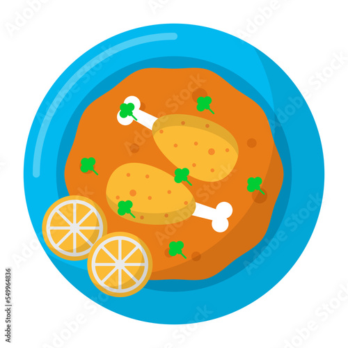 gosht karahi Concept, famous Pakistani  kadai chicken vector color icon design, Asian Cuisines symbol, Most Popular Dishes Sign, Street Foods stock illustration 