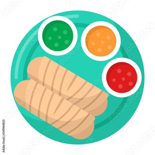 Crispy Masala dosa Concept, dosey or dosha vector color icon design, Asian Cuisines symbol, Most Popular Dishes Sign, Street Foods stock illustration 
