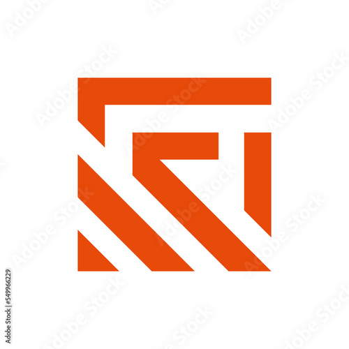 Quadrilateral logo design vector with art