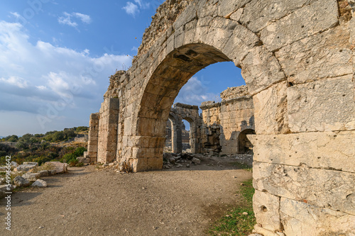 Tlos ruins and tombs, an ancient Lycian city near the town of Seydikemer, Mugla, Turkey. 