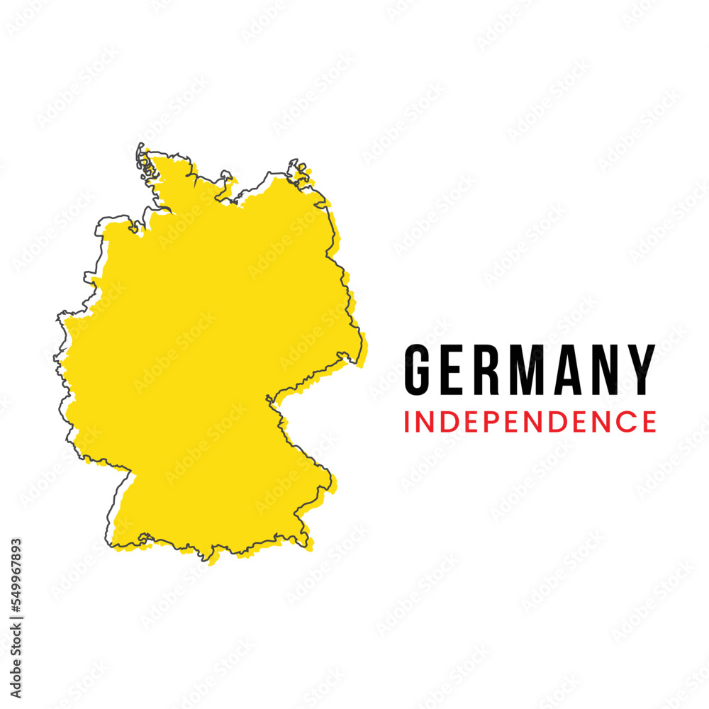 Outline Map of Germany Vector Design Template.