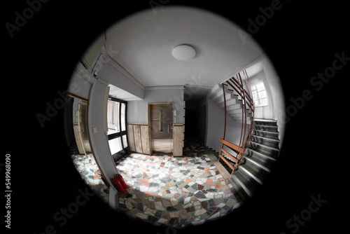 Slika na platnu Looking through peephole in an apartment