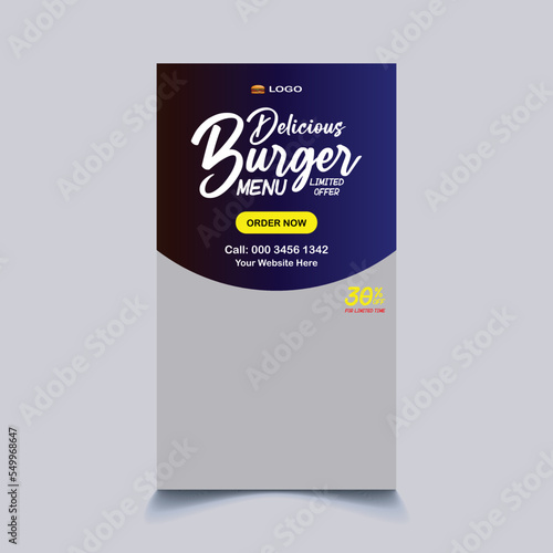 Instagram Story design For Restaurant. Marketing Instagram and Facebook story Design.