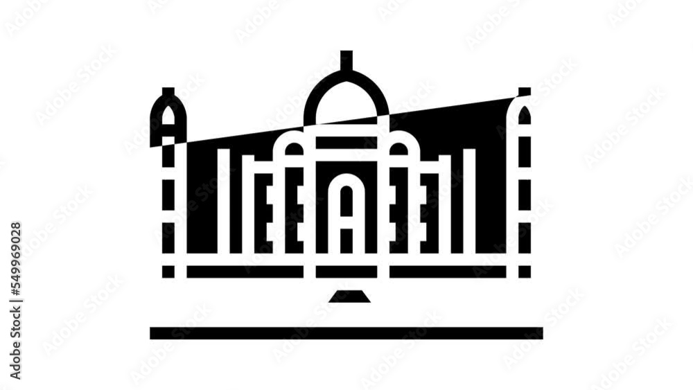 taj mahal line icon animation taj mahal line icon animation