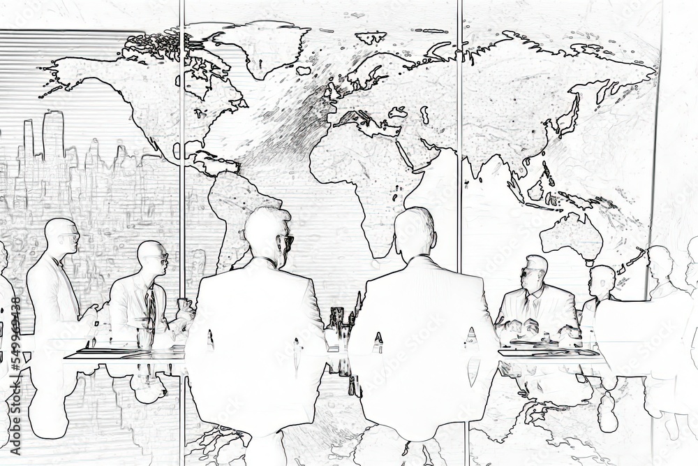Sketch illustration about business. Made by AI. Sketch illustration about business. Made by AI.