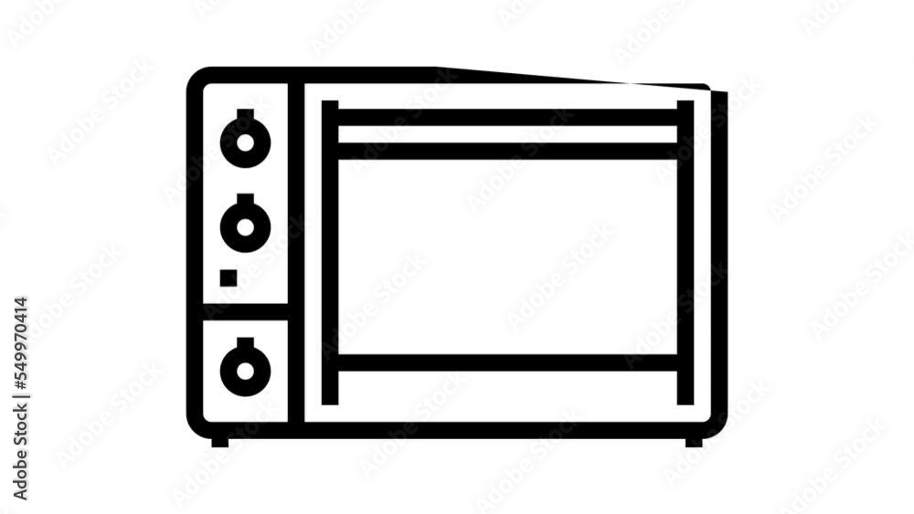 oven appliance line icon animation oven appliance line icon animation