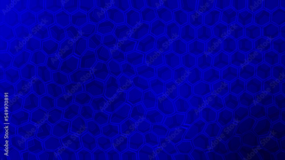 Wiggling blue color Hexagon pattern background Wiggling blue color Hexagon pattern background