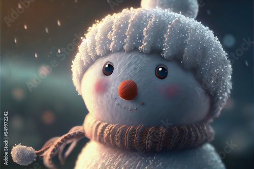 Cute and tiny snowman