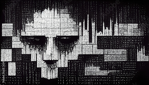 Abstract ASCII art texture background with hacking concept photo