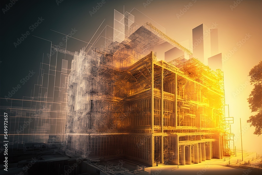 Obraz premium Illustration about construction site. Made by AI.