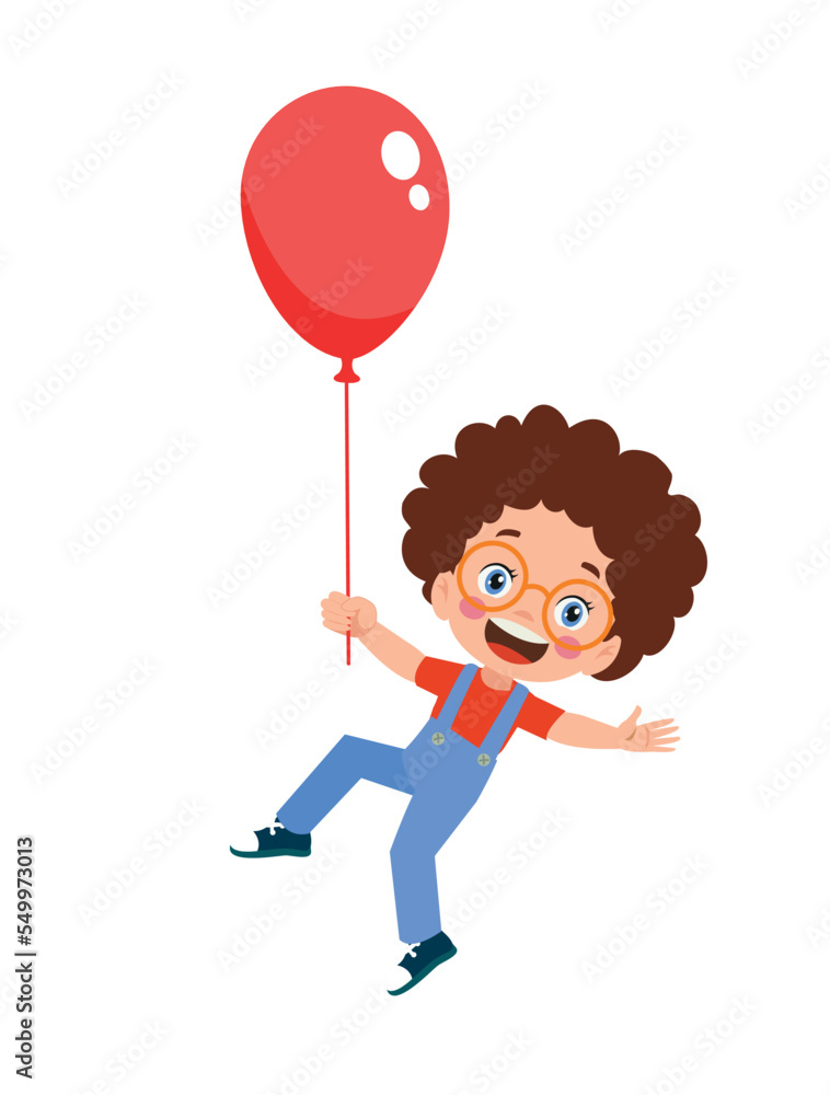 Happy children and colorful balloons Happy children and colorful balloons