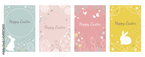 Easter Vector Greeting Card Set Isolate On a White Background. 