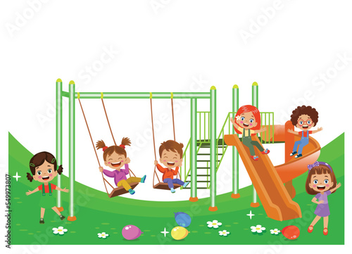 Children playing at playground