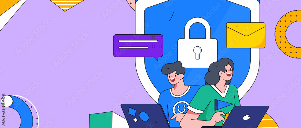 Cyber security safety characters flat vector concept operations illustration
Cyber security safety characters flat vector concept operations illustration