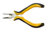 A yellow pair of pliers isolated on a transparent background