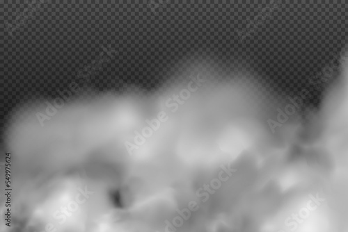 White vector cloudiness ,fog or smoke on dark checkered background.SCloudy sky or smog over the city.Vector illustration. photo