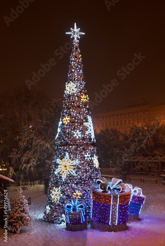 Holiday decorations of Bydgoszcz. Poland