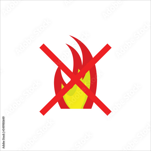top fire icon. keep away from fire vector illustration