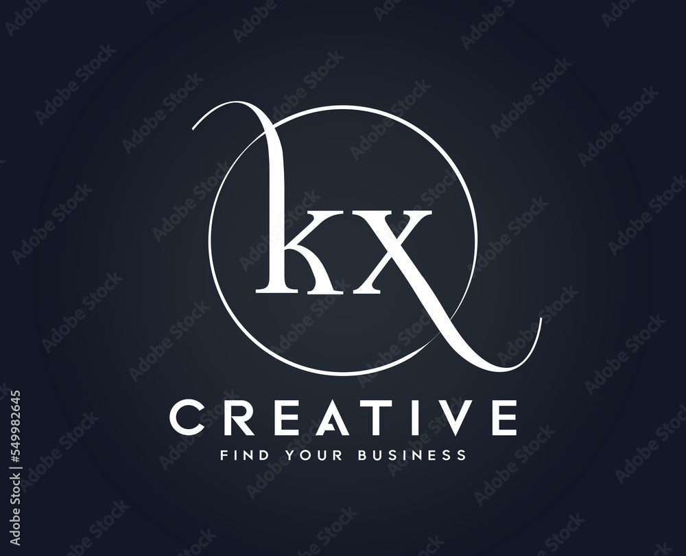 Letter K X Cursive Business logo Letter K X Cursive Business logo