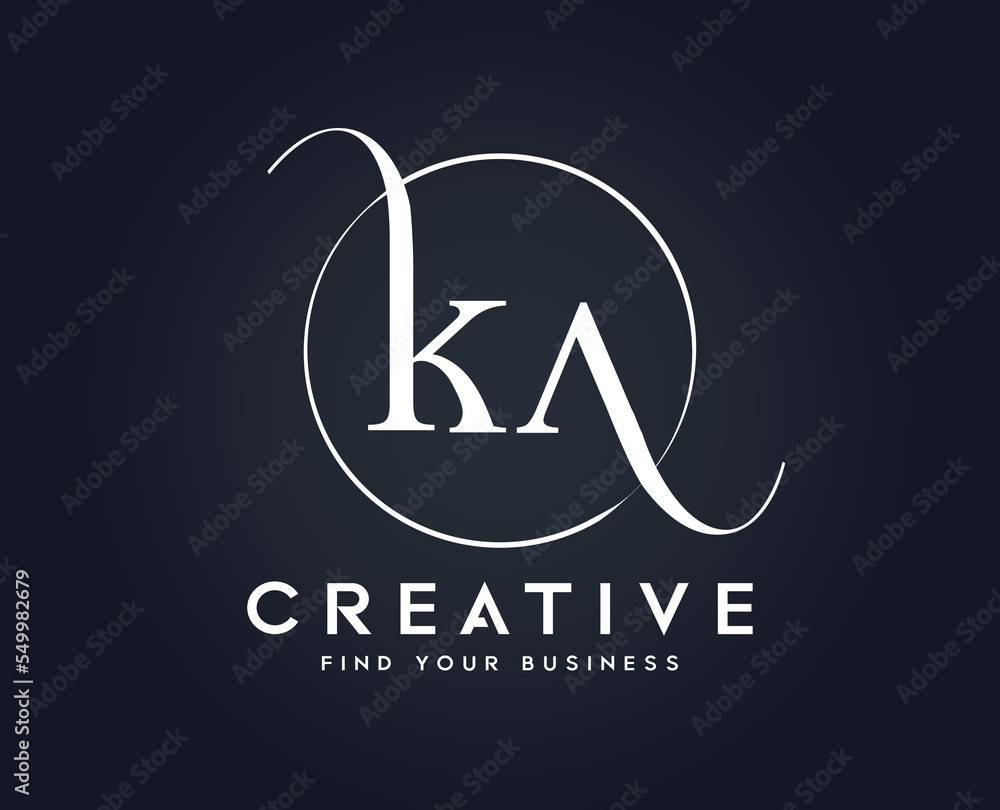 Letter K A Cursive Business logo Letter K A Cursive Business logo