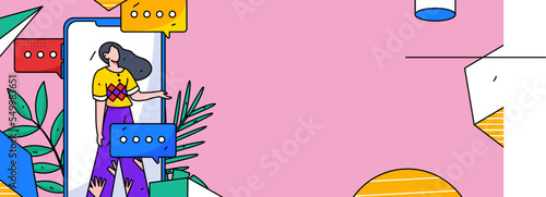 Flat vector concept operation illustration of people working in business
