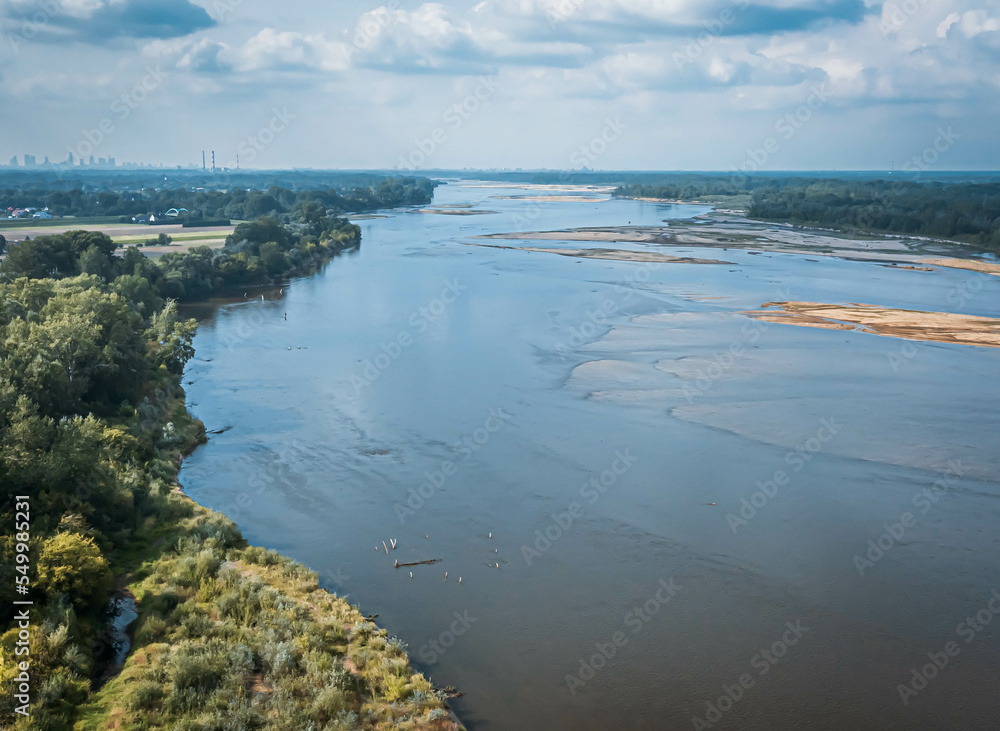 Obraz premium The view on the Vistula river from above