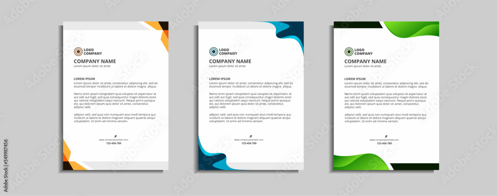 modern corporate letterhead template design.