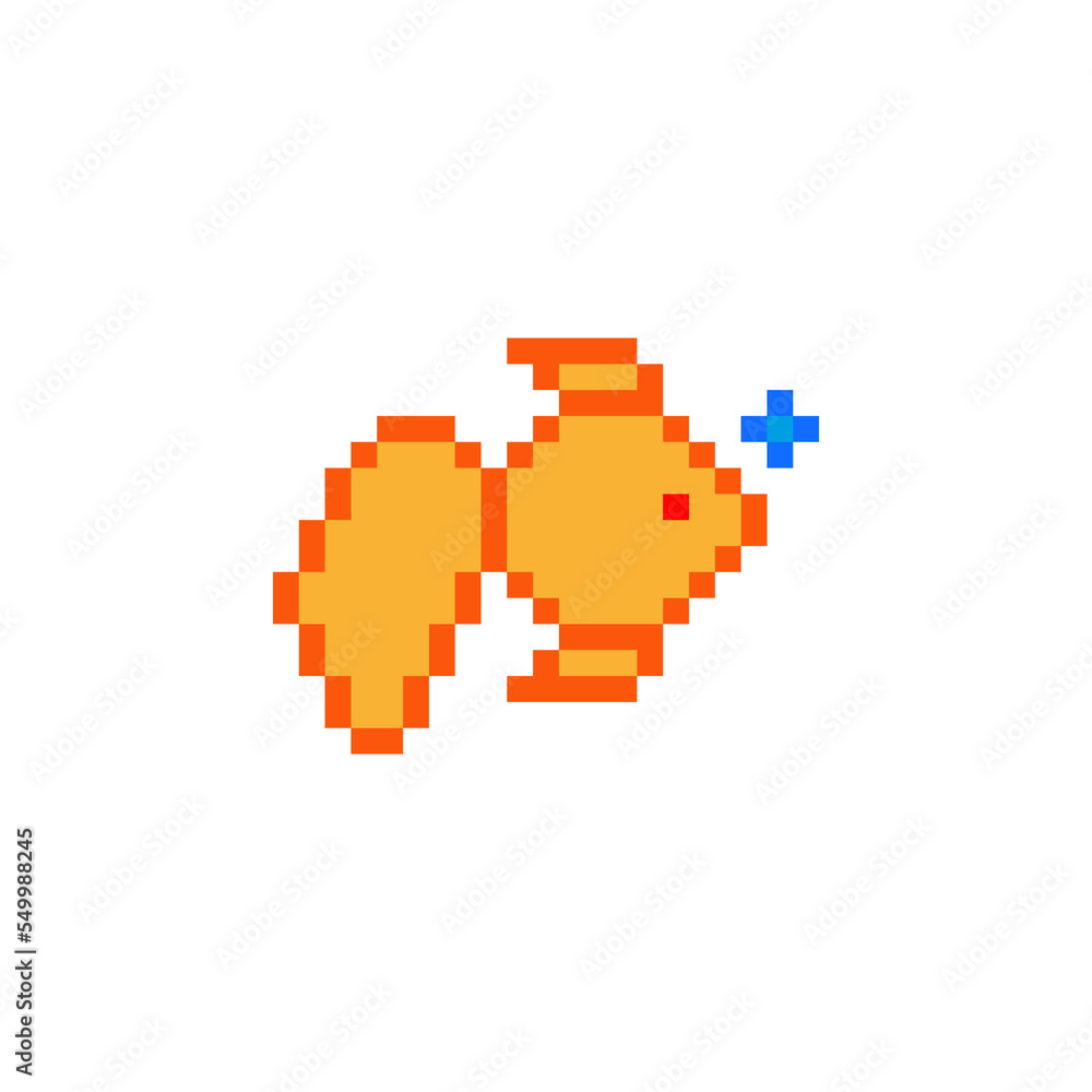 Goldfish vector logo and icon design. Pixel art and point style. Goldfish vector logo and icon design. Pixel art and point style.