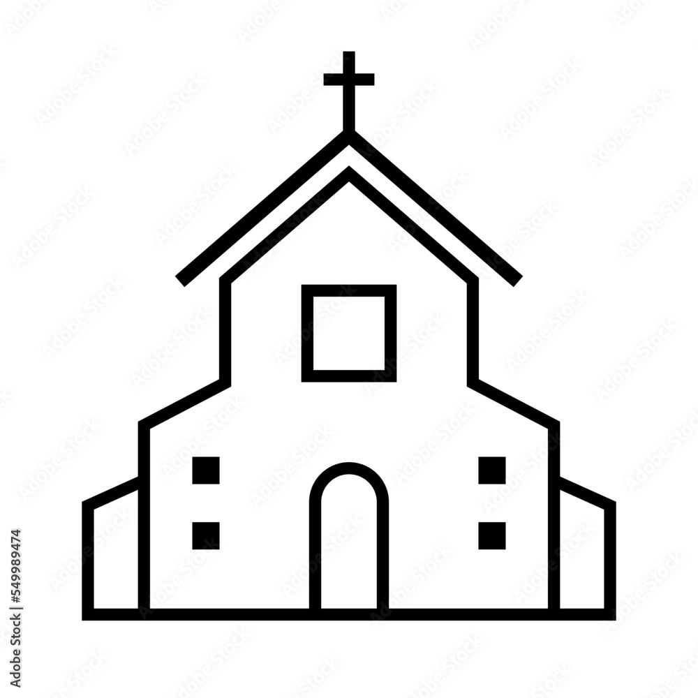 A simple Christian church. Chapel. Vector. A simple Christian church. Chapel. Vector.