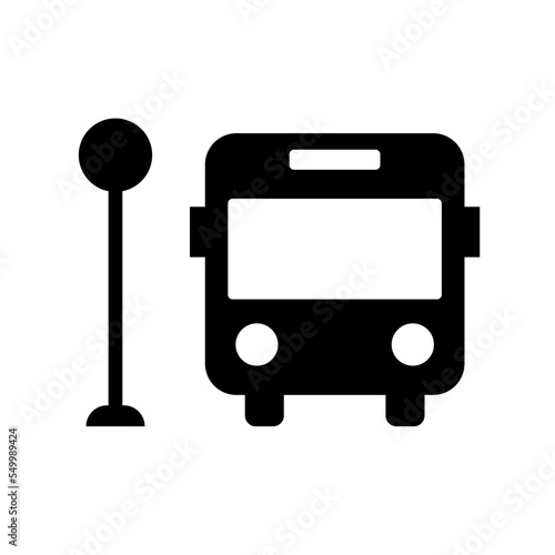 Bus stop silhouette icon. Vector.