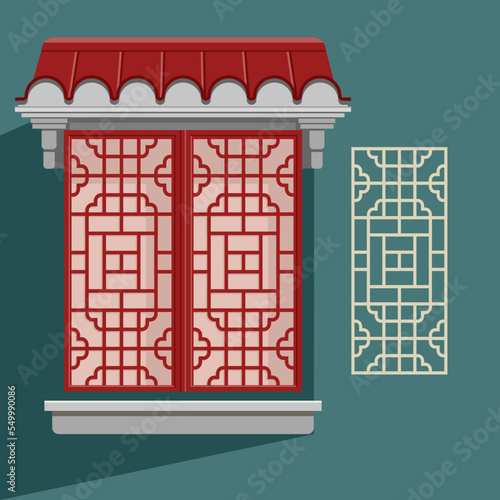 Chinese window patterns vector illustration 