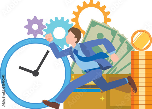 お金と時間のイメージイラスト