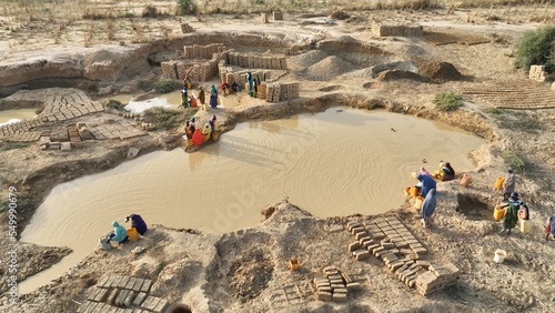 African people drink dirty water.