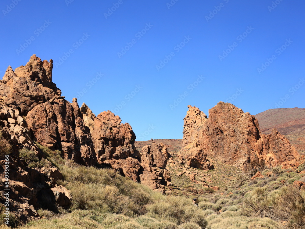 View of rocks in the Teide National Park in tenerife
