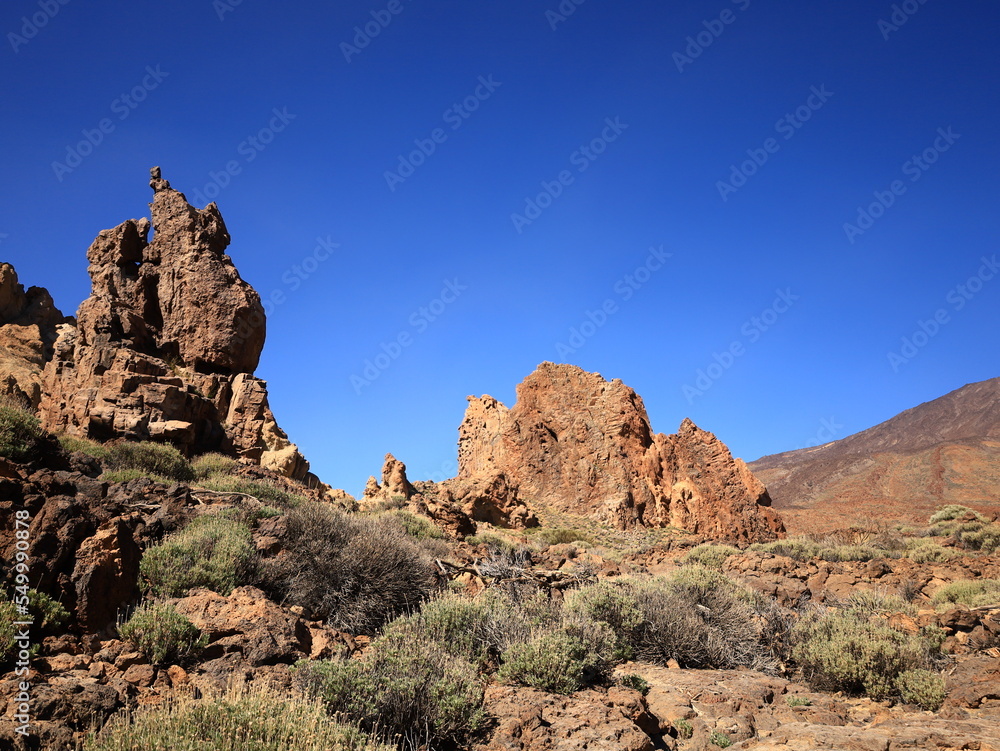 View of rocks in the Teide National Park in tenerife View of rocks in the Teide National Park in tenerife