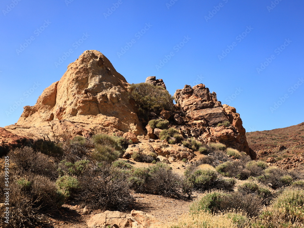 View of rocks in the Teide National Park in tenerife View of rocks in the Teide National Park in tenerife