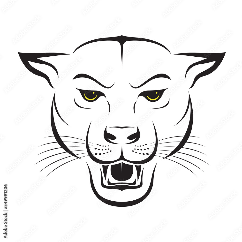 Angry panther head design isolated on transparent background. Wild Animals. Angry panther head design isolated on transparent background. Wild Animals.