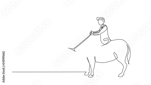 Wallpaper Mural Self drawing animation of single line draw businessman riding donkey. Businessman rides donkey. Driving donkey. Achievement concept. Business competition. Continuous line draw. Full length animated Torontodigital.ca
