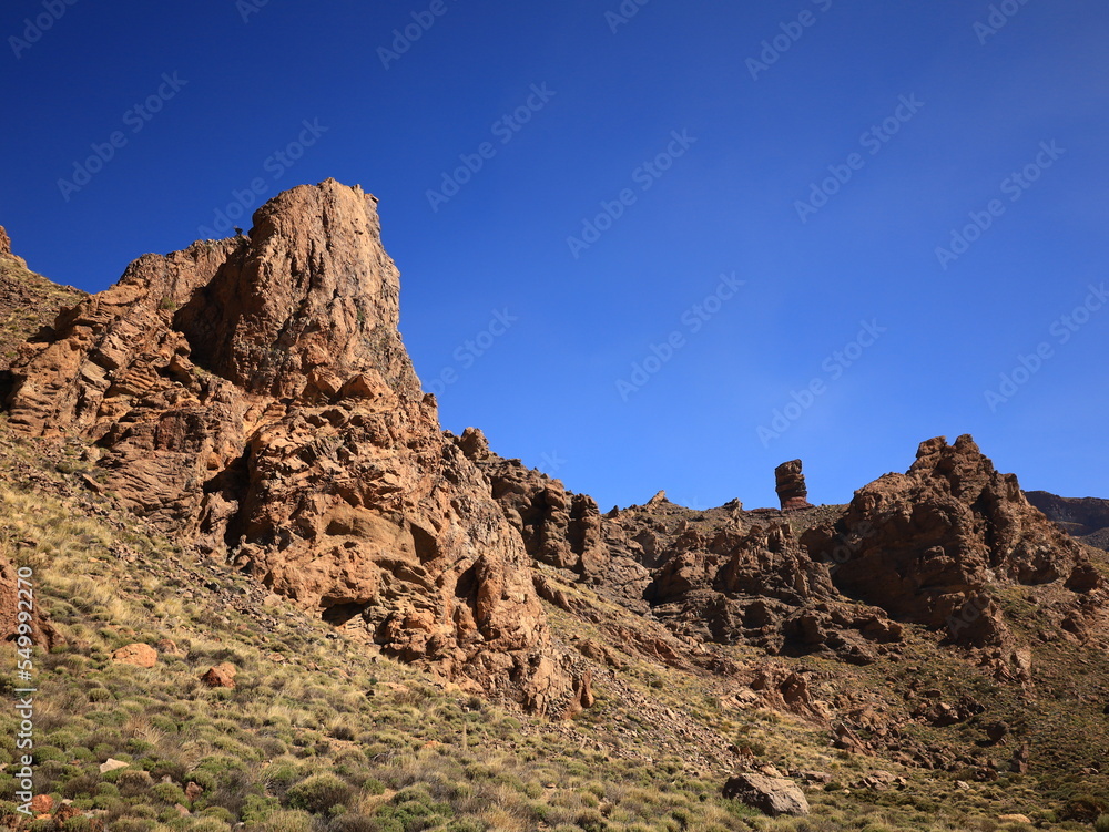 View of rocks in the Teide National Park in tenerife