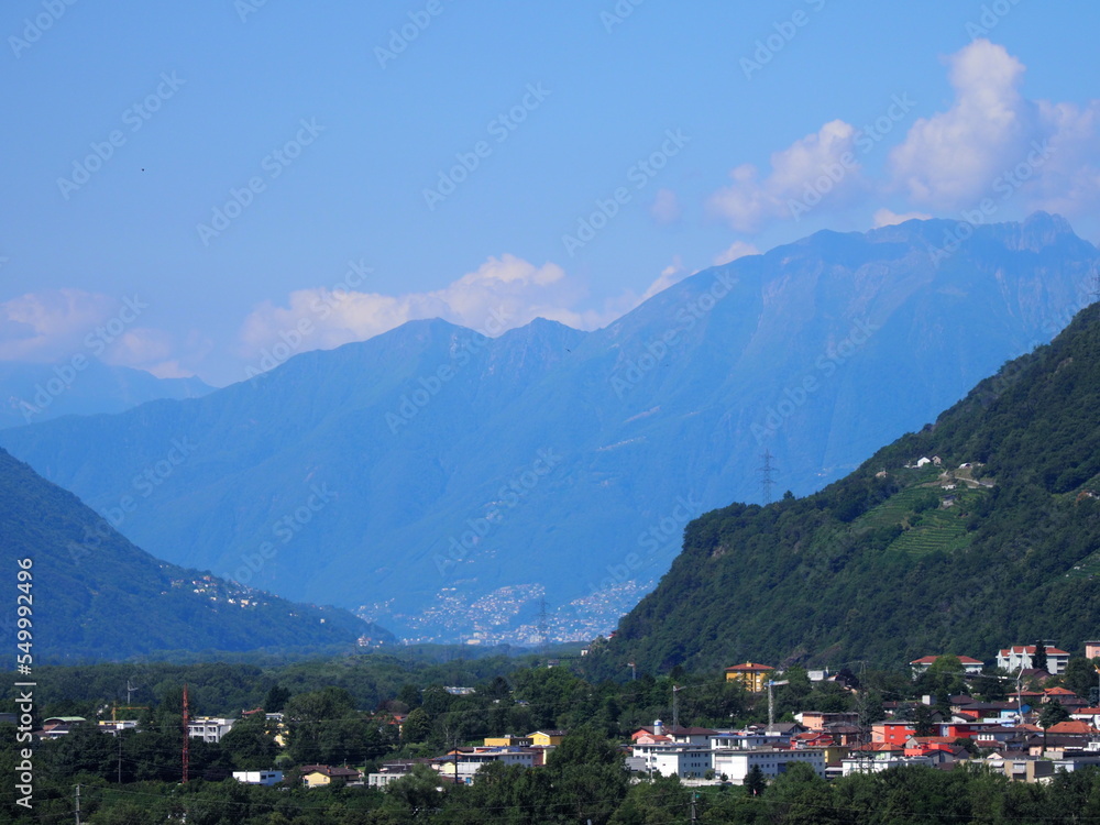 Mountainside near Bellinzona city in canton Ticino, Switzerland