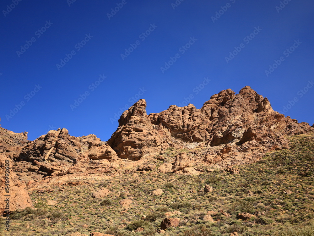 View of rocks in the Teide National Park in tenerife