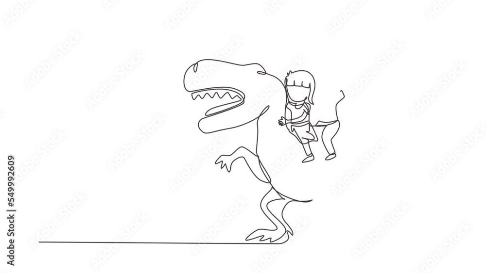 Animated self drawing of continuous line draw boy, girl caveman riding t-rex tyrannosaurus. Kids sitting on back of dinosaur. Stone age children. Ancient human life. Full length single line animation Animated self drawing of continuous line draw boy, girl caveman riding t-rex tyrannosaurus. Kids sitting on back of dinosaur. Stone age children. Ancient human life. Full length single line animation
