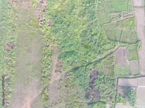 aerial view of land mapping by unmaned aerial vehicle in Bogor, Indonesia.
