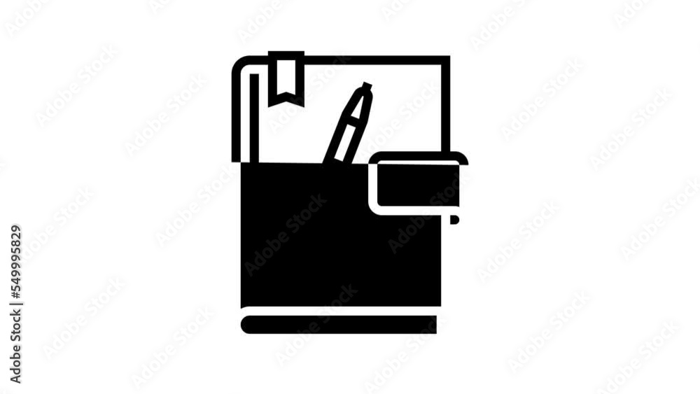 diary notebook line icon animation diary notebook line icon animation